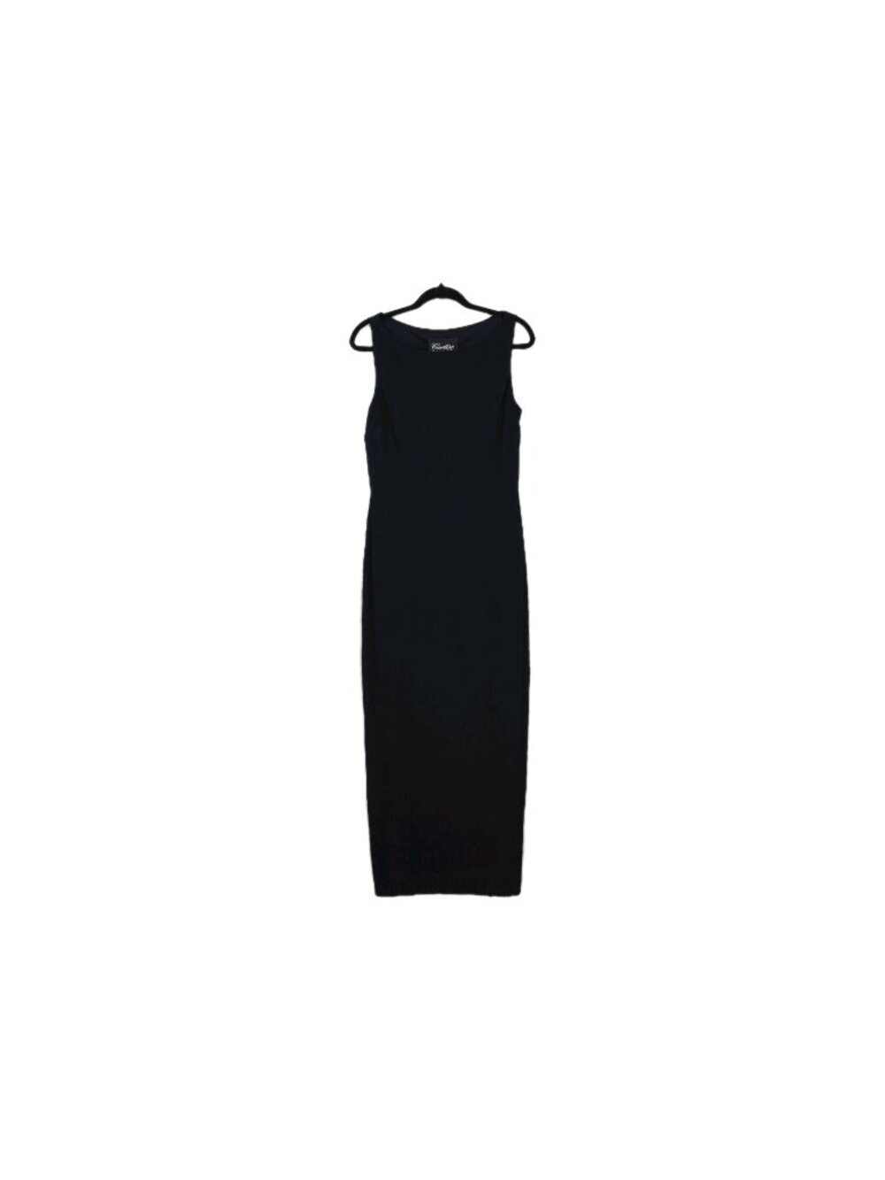 Vtg Cartise Intl Bodycon Black Dress US 8 Textured Plisse Minimalist Old Money